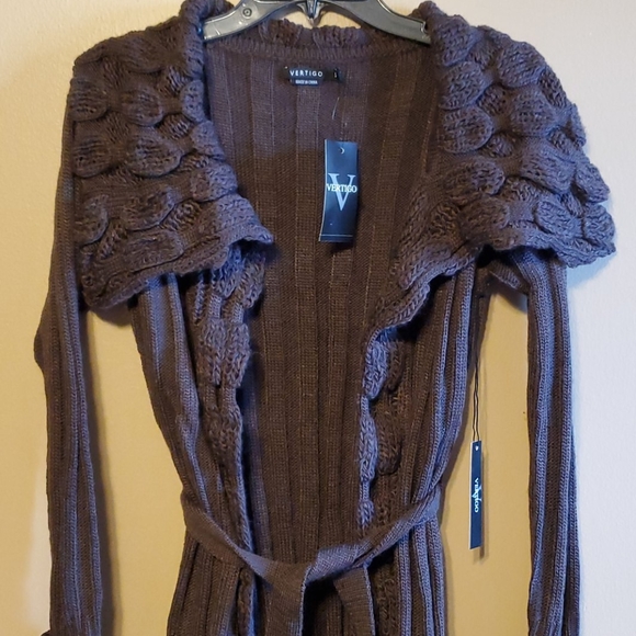 NWT Vertigo Wool Blend Long Cardigan Sweater - Picture 2 of 11